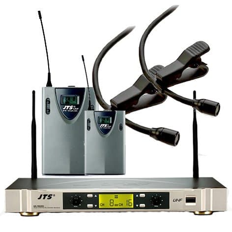 JTS Wireless Microphone System with 2x Tie Clips & 16 Channels