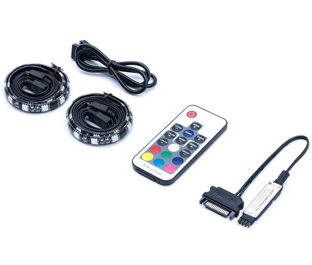 ATTAV Magnetic RGB LED Strip Lights for PC Computer case - 2pcs 12inches LED Strip Kit with RF Remote Control