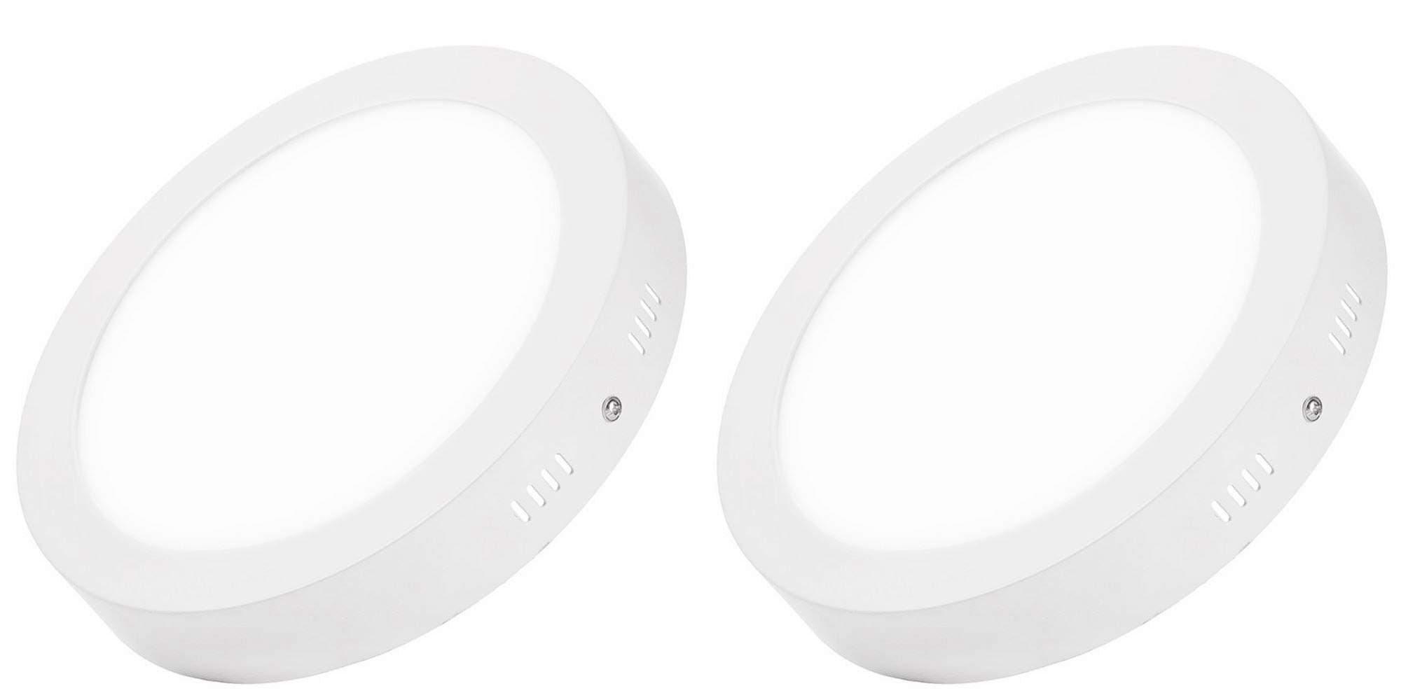 FOS 20-Watt Surface Mount LED Panel Ceiling Light, 2000 LUMENS - Round, Warm White 2700k (Pack of 2)