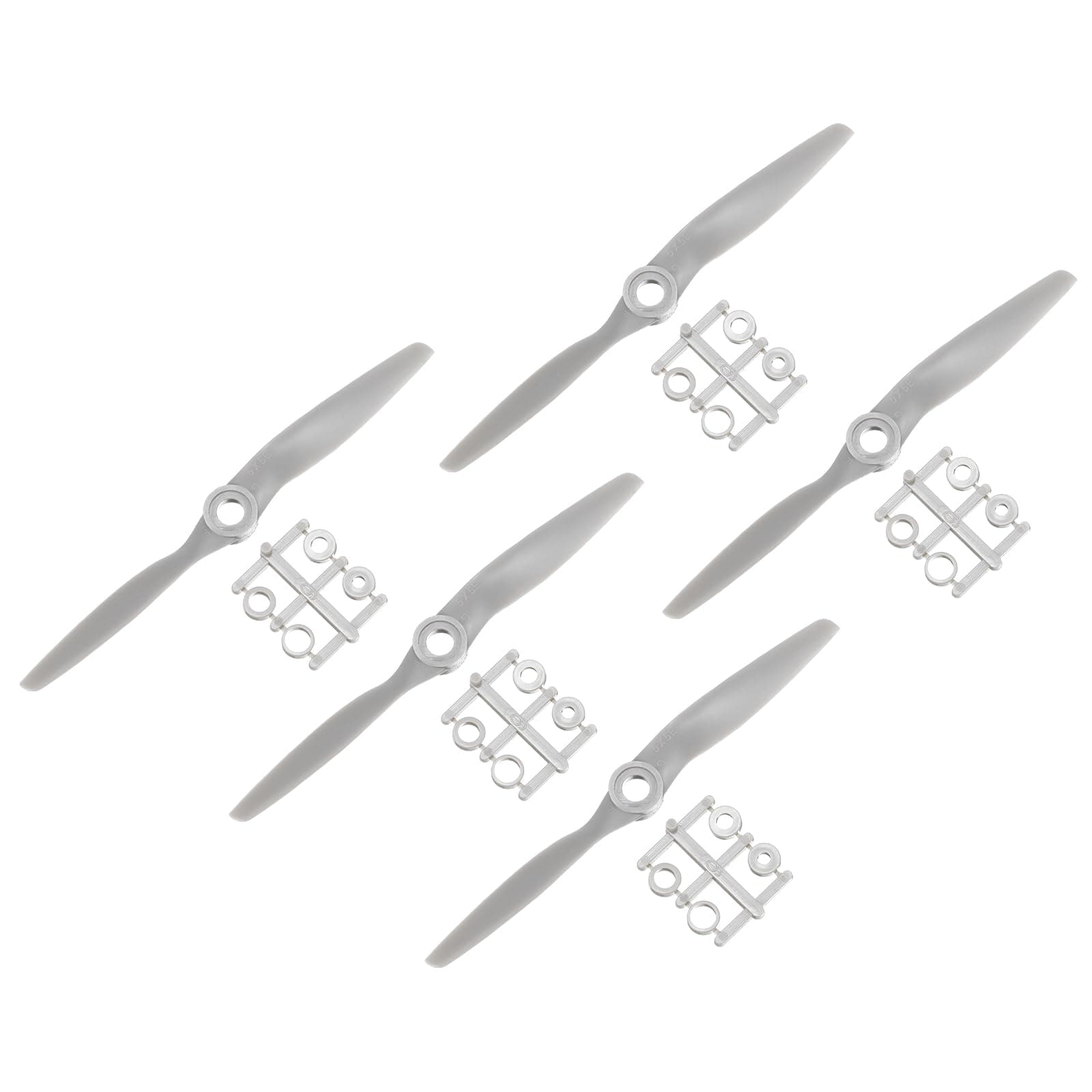 sourcing map 5Pcs 8x4 Inch Propeller RC Propellers 2-Vane Blades Props Gray with Adapter Rings for RC Airplane Aircraft Prop Replacement