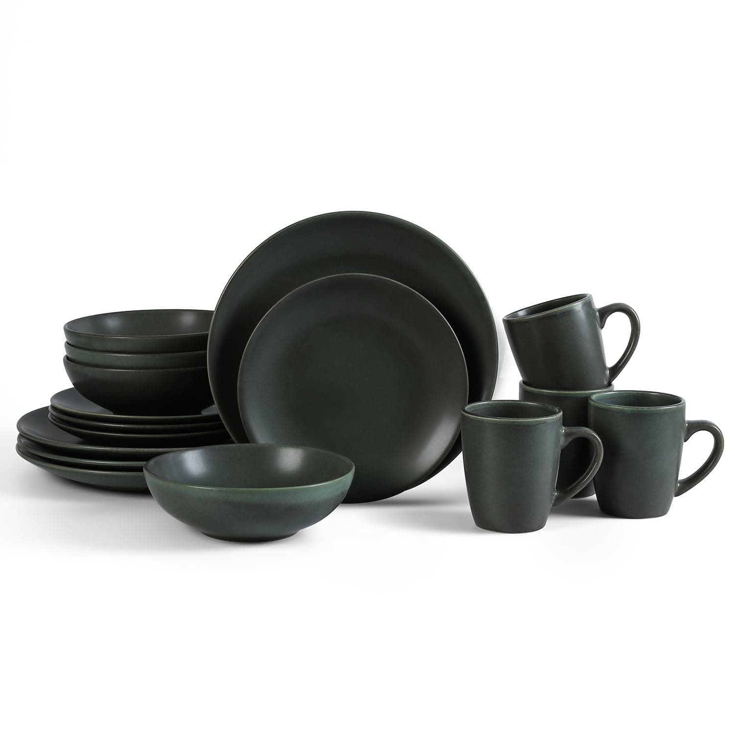 Stone LainGrao Stoneware 16-Piece Dinnerware Set, Green