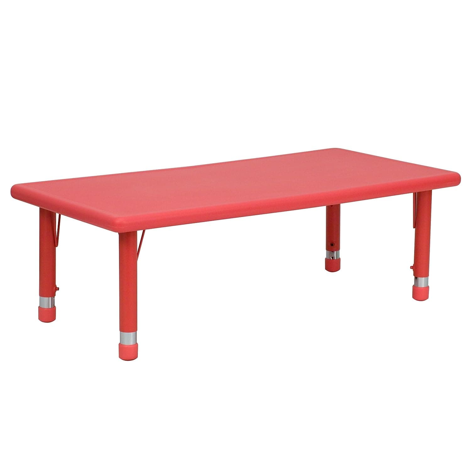 Flash Furniture Wren 24''W x 48''L Rectangular Red Plastic Height Adjustable Activity Table