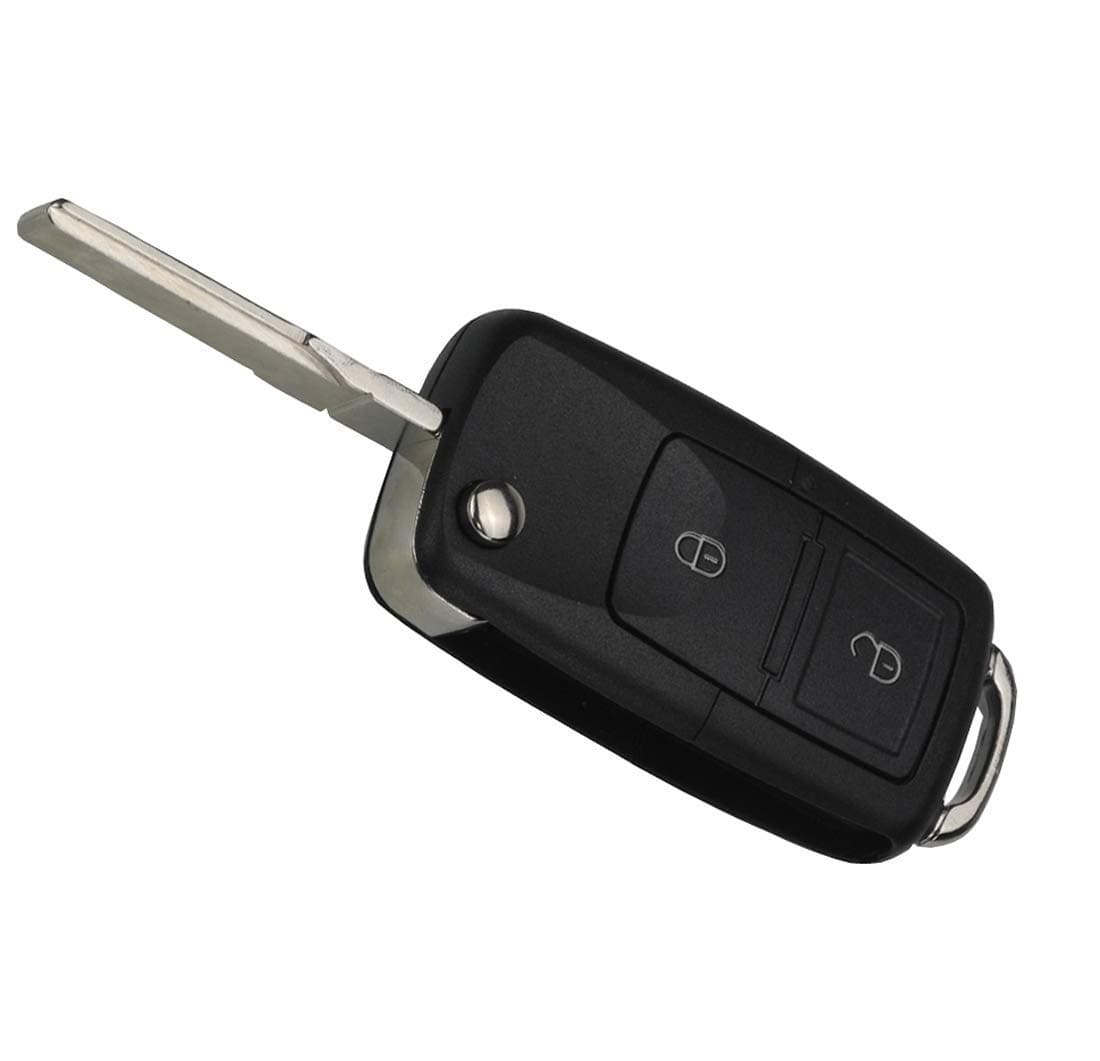 RBSN Replacement 2 Button Folding Car Remote Flip Key Shell Cover Compatible With Beetle Bora Golf Passat Polo Transporter T5 Remote case