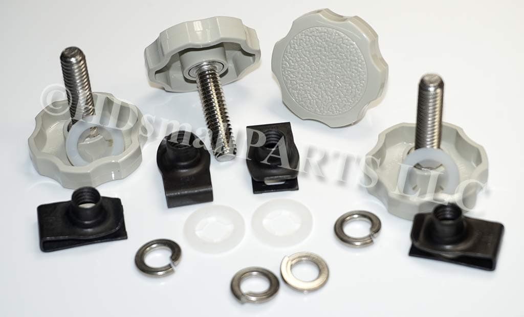 Grey 1996-2013 HDsmallPARTS LocEzy® Saddlebag Mounting Hardware/Knobs are replacement/compatible for Saddlebag Quick Release Pins on Harley-Davidson Touring Motorcycles Theft Deterrent