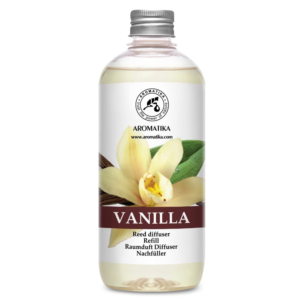 Vanilla Diffuser Refill w/Natural Essential Vanilla Oil 17 Fl Oz - Intensive - Fresh & Long Lasting Fragrance - Reed Diffuser Oil - Best for Aromatherapy - SPA - Home - Office - Fitness Club