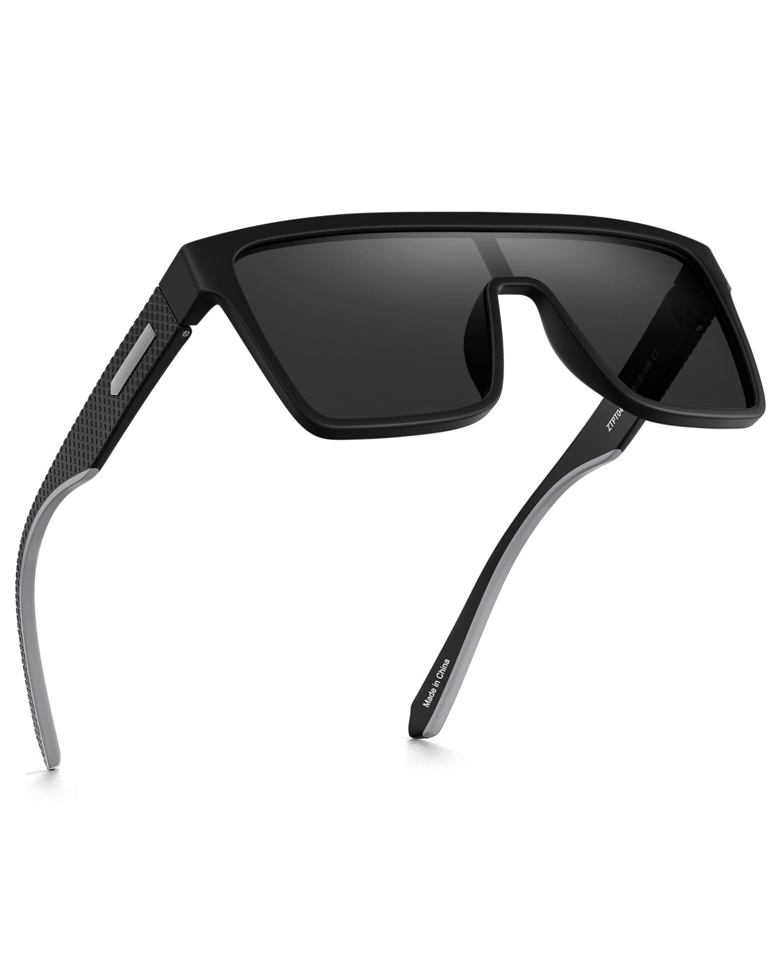 Polarized Flat Top Sunglasses Womens Men, Oversized Square Shield Sports Glasses