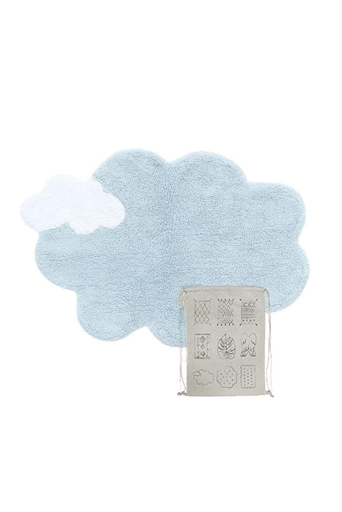 Washable Rug Mini Dream in White/Light Blue