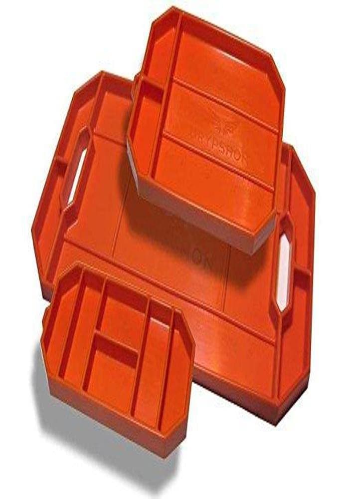Grypmat Tool Tray, Grypmat, Three Pack 6 x 12, 8 x 12 and 12 x 22 in, Rectangular, 1 in Thick, Chemical Resistant, Silicone, Orange, Each