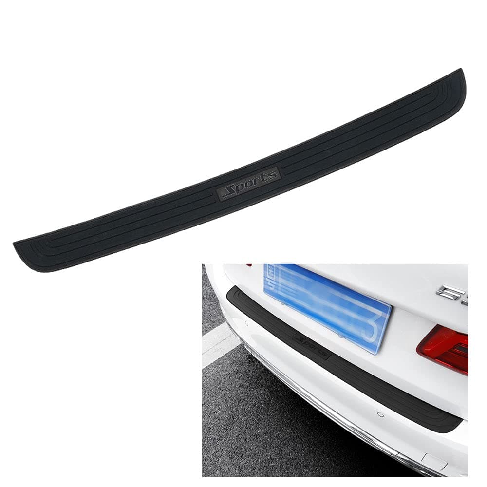 Rear Bumper Protector Guard Trunk Rubber Protection Strip Rubber Scratch-Resistant Trunk Door Entry Guards Car Accessory for SUV/Cars Universal（Sport Black）