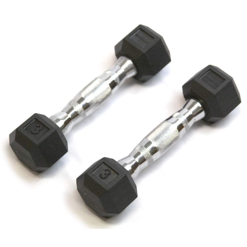 Gympak Gympak Rubber Hex Dumbbells