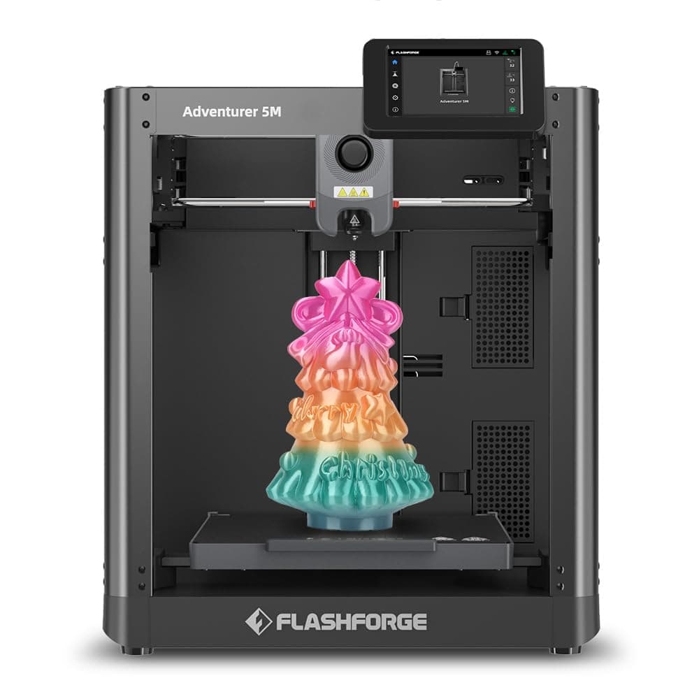 Adventurer 5M 3D Printer, 600mm/s High-Speed, 1 Click Fully Auto Leveling, Upgraded Direct extruder Quick Detachable 280°C Nozzle, Dual-Sided PEI Coating Plate, Print Size 220x220x220mm
