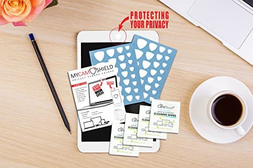 MyCamShield | White (Matte) | 52 Vinyl Webcam/Camera Covers | Removable/Reusable | for Laptops, Desktops, Smartphones, Tablets, Smart TVs, Smart Home Devices | Includes 4 Lens/Screen Cleaning Wipes