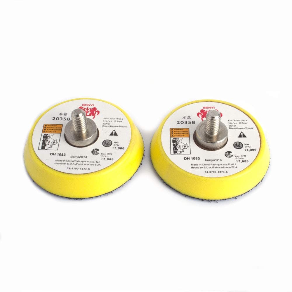 SI FANG 2Pcs 2" Hook and Loop Backing Pads for Orbital Sander M6 Threads Polishing Buffing Plate for Dual Action Car Polisher，Thread M6