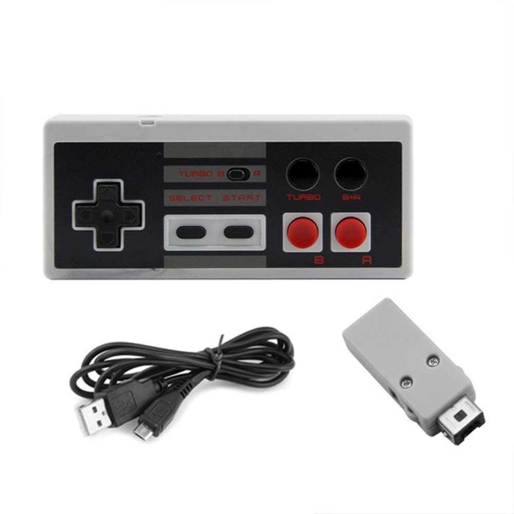 OSTENT Rechargeable Wireless Controller Gamepad for Nintendo NES Mini Classic Edition Famicom Mini Console Color White