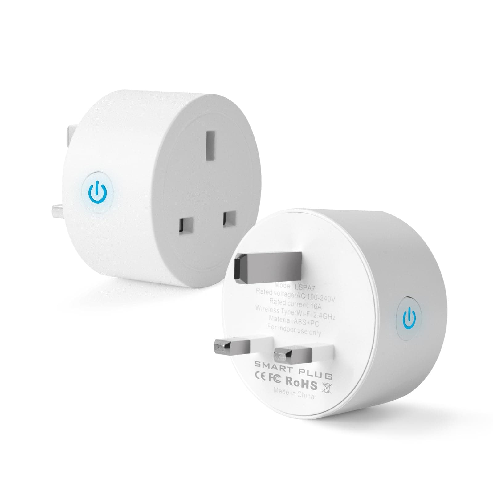 WiFi Smart Plug,Eli-time 16A WLAN Smart Socket with Energy Monitoring,2.4GHz WiFi Outlet with Smart Life APP Wireless Remote Control,Works with Alexa and GL Home (No Hub Required) (2)