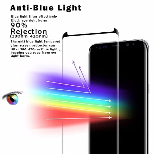 Galaxy S8 Plus Tempered Gorilla Glass 3D Touch Compatible Premium Sensitive Flexible 0.26mm Tempered Glass Screen Protector for Samsung Galaxy S8 Plus - FITS Galaxy S8 Plus (Clear) (White) (Black)