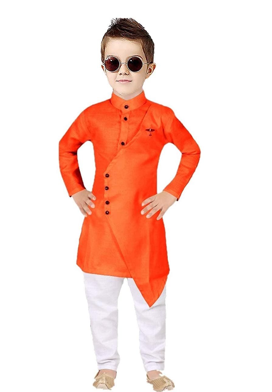 OS JEANSBoy's Fancy Kurta Pyjama Set with Classis Cross Pattern Look