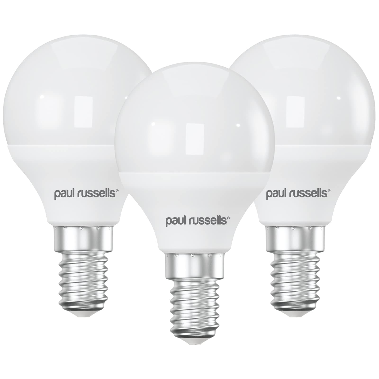 paul russells LED Light Small Edison Screw E14, 25w Bulb, 3W 250LM LED Bulbs, 2700K Warm White Lamps, Classic Frosted G45 SES Golf Energy Saving Chandelier Lightbulbs, Pack of 3