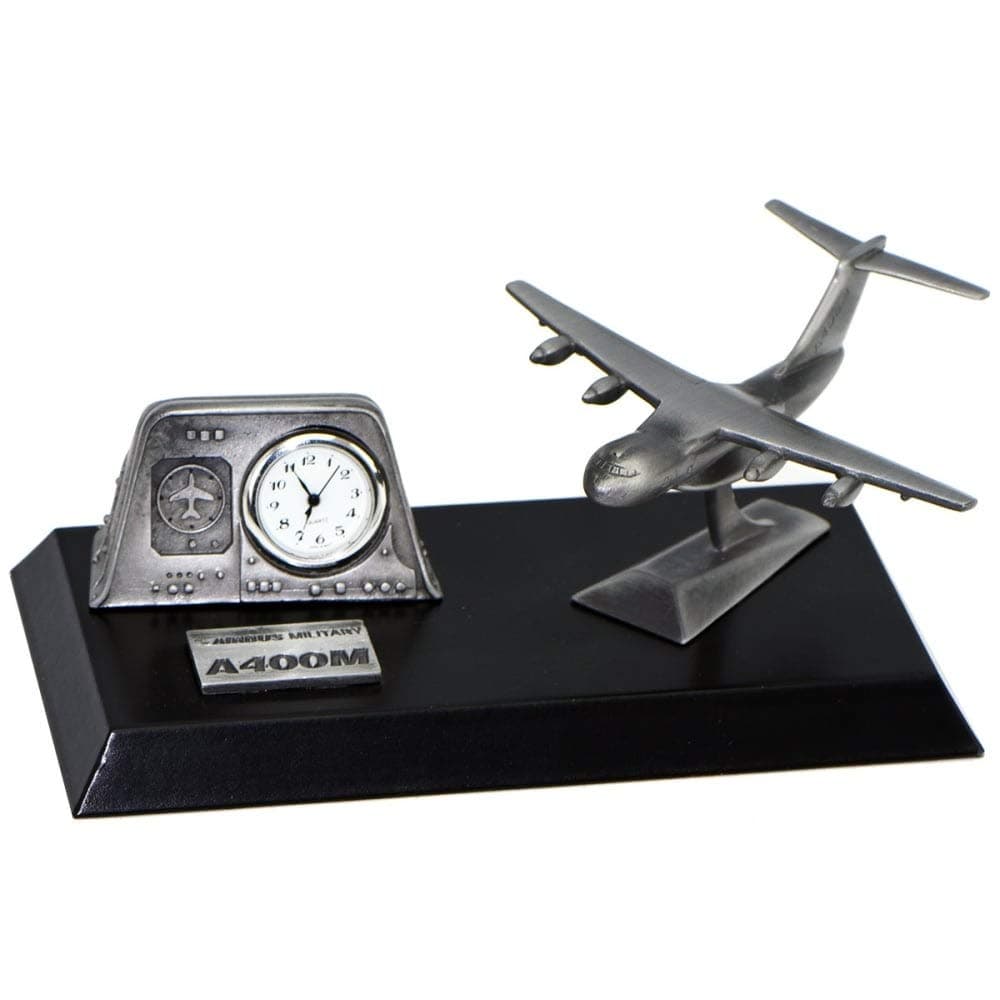 Clivedon Pewter Desk Clock - Airbus A400M