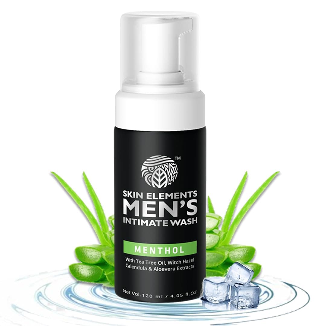 Intimate Wash for Men with Menthol | pH Balanced Foaming Intimate Wash | Jabon Intimo Hombre | Controls Bad Odor and Sweat | Cools and Refreshes Intimate Area | 4.05 fl. Oz.