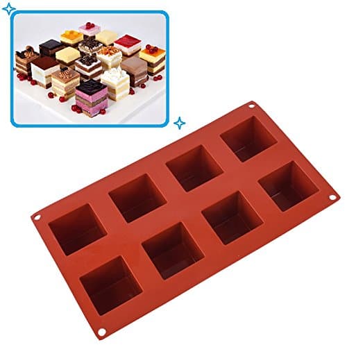 Selecto Bake - 8 Cavity Square Silicone Mould for Soap, Cake, Chocolate