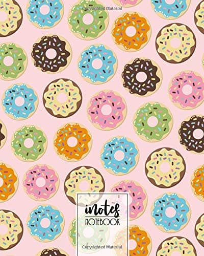 iNotes Notebook: 8 x 10" 120 Pages Large Blank Lined Journal For Notes/Writing Home-School-Office-Travel Supplies, Cute Donuts Sweet Lover Girl-Women Teen/Adult Gift Idea. (Notebook Vol_36)
