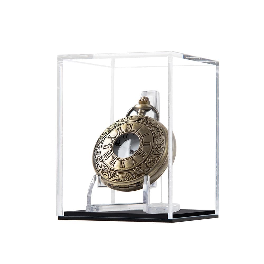 Pocket Watch Display Case Display Stand Cube Holder Clear Acrylic Box Protected Cabinet Rack Protection Storage Cover Collections