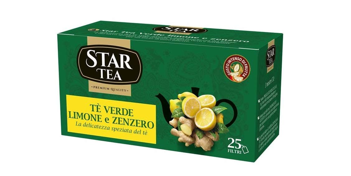 6X Star Tea Tè Verde Limone e Zenzero Green Tea with Lemon and Ginger Box of 25 sachets 42,5g
