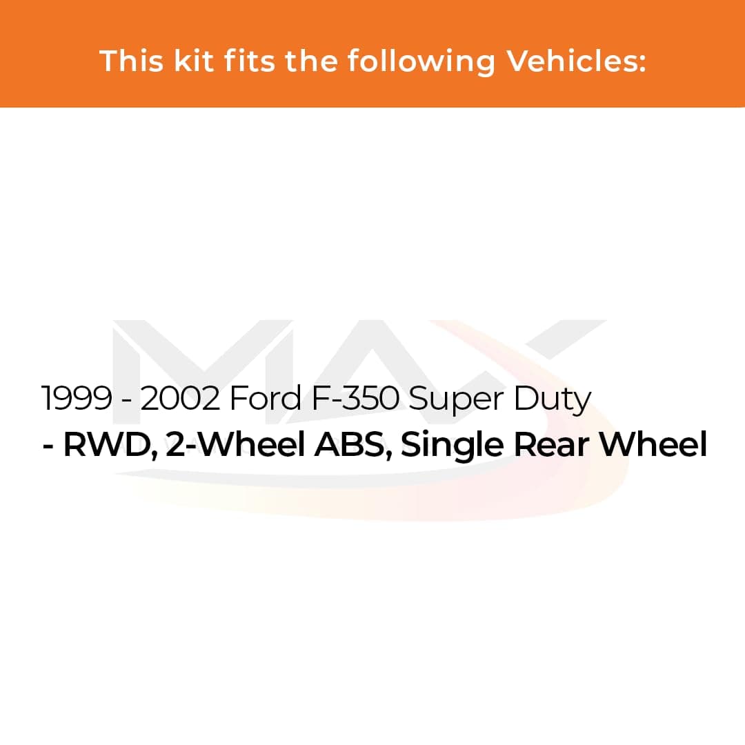 Max Advanced Brakes Front & Rear Brake Kit Compatible With 1999 2000 2001 2002 Ford F350 Super Duty 2-Wheel ABS SRW Replacement Premium OE Disc Brake Rotors and Ceramic Brake Pads