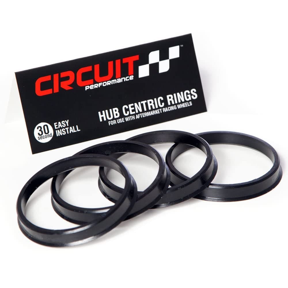 Circuit PerformanceHub Centric Rings (4 Pack) - 76.1 to 67.1 Black Nylon Hubrings - Compatible with Mitsubishi, Hyundai, Kia with 67.1mm Vehicle Hub Using Wheels with 76.1mm Centerbore