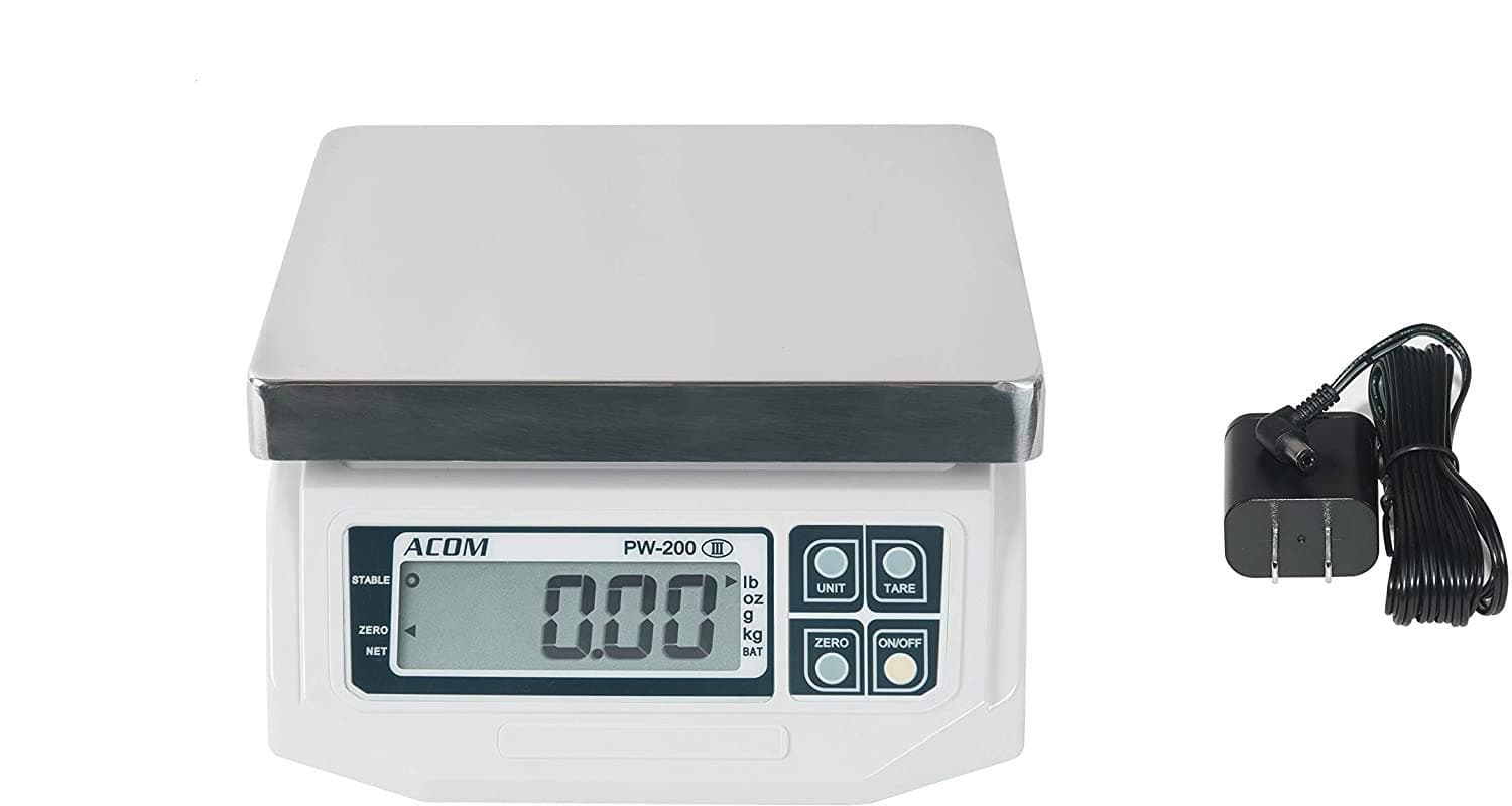 VisionTechShopACOM APW-200 Digital Portion Control Scale, Lb/Oz/Kg/g Switchable, Low Profile Design, 60lb Capacity, 0.02lb Readability, Single Display, NTEP Legal for Trade COC #18-060A1