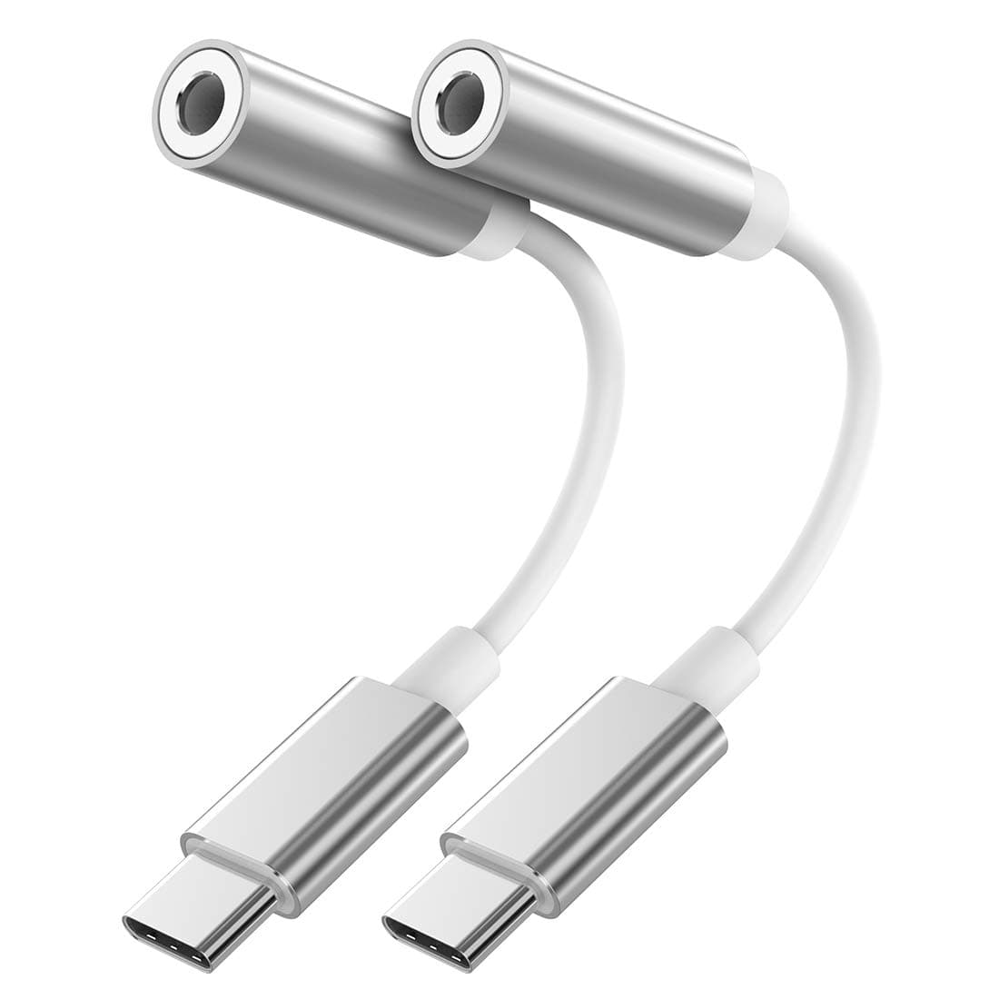 AD ADTRIP USB C to 3.5mm Jack, USB Type C to 3.5mm Headphone Adapter Compatible for OnePlus 7/7 Pro, OnePlus 6T, Huawei P20 / P20 Pro / P30 Pro/Mate 10 Pro, Mi 8/9 SE, 2 Pack