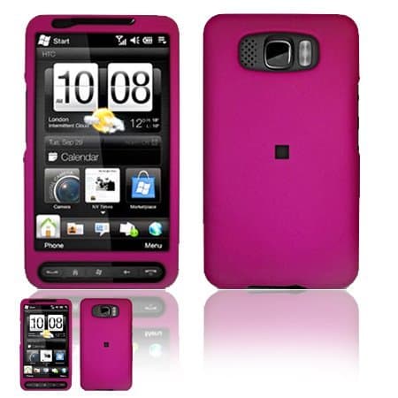HTC HD2 Hot Pink Rubberized Crystal Skin Case