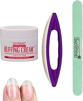 Manicure Polishing Kit, Buffing Cream + Leather Buffer + Polisher, Nail Care Tools Set for Professional Manicure Pedicure Salon