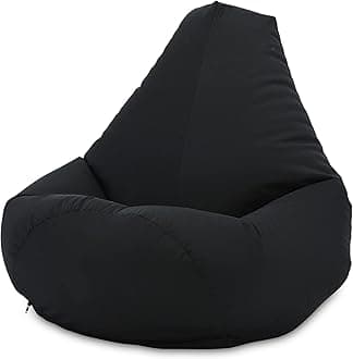 – Beautiful Beanbags - Adult Highback Beanbag Chair - Large Water-Resistant for Indoor and Outdoor Use - Lounge or Gaming Chair - Manufactured in UK (Black)