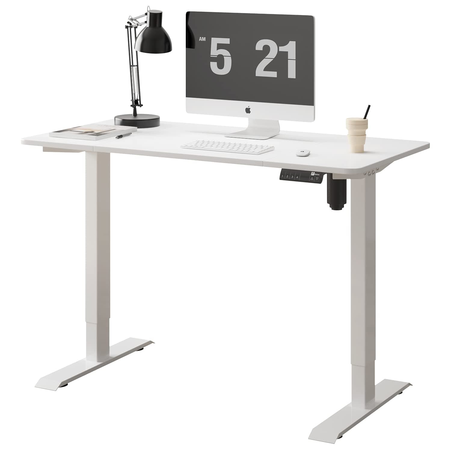 Height Adjustable Standing Desk,Computer Desk for Home Electric Sit Stand Desk with 120 x 60 cm Desktop Ergonomic Table Gaming Desk Home Office Stand up Desk for Home Office (White)