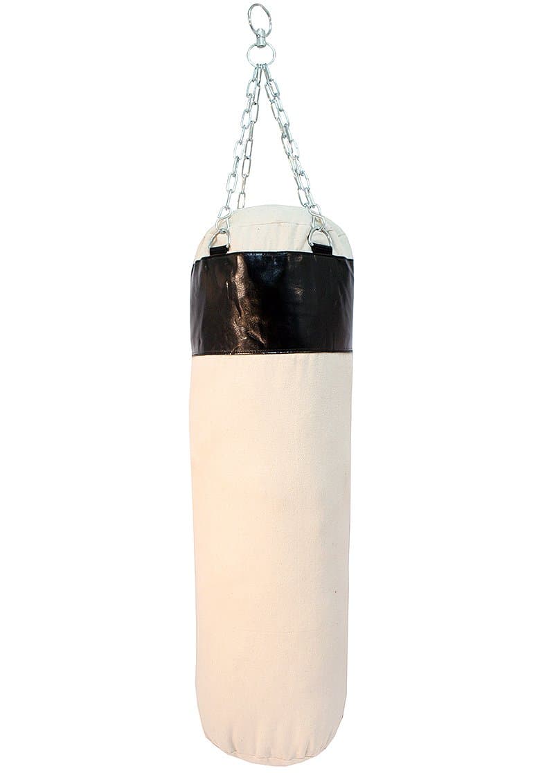 Black Canvas Punching Bag with Chains