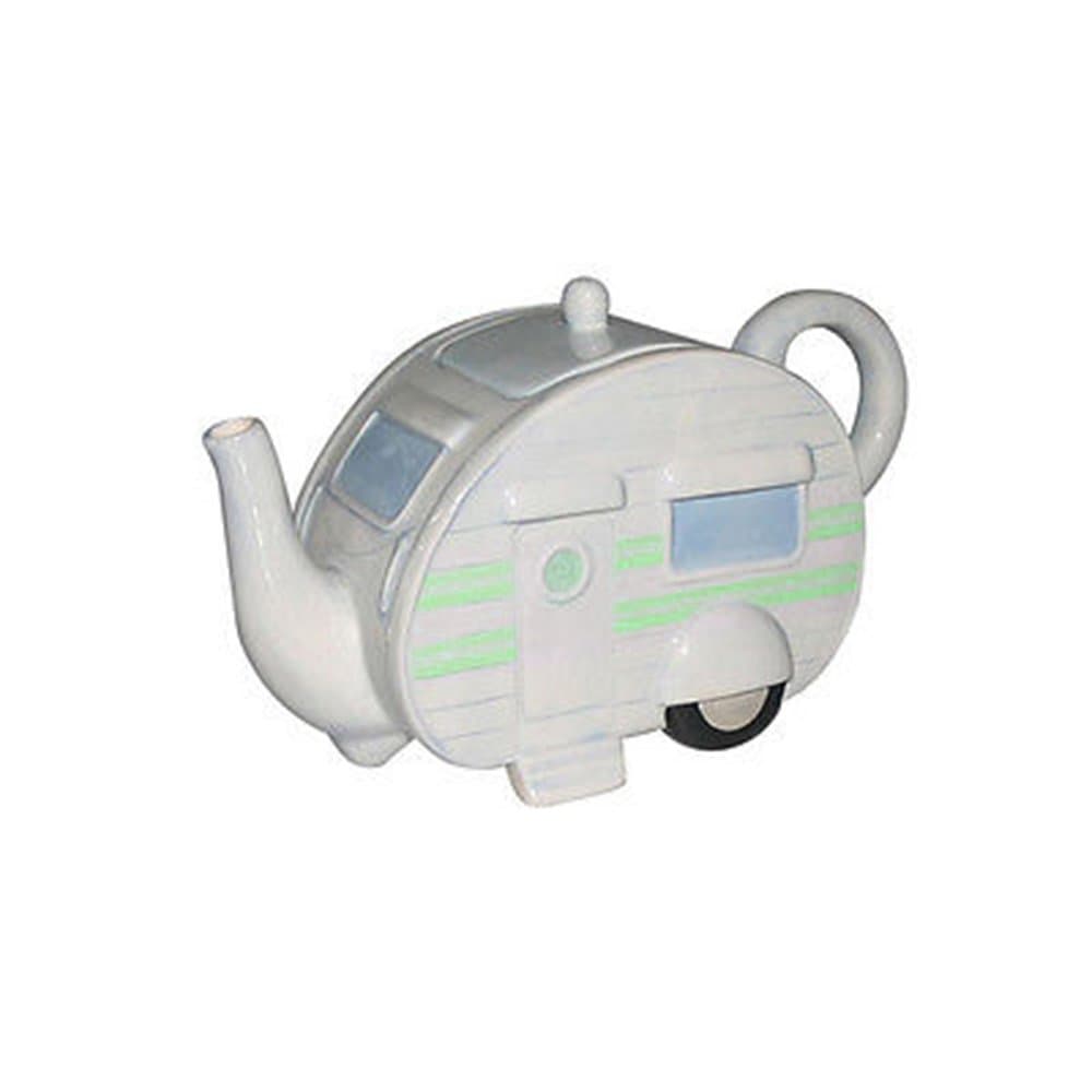 Ceramic Caravan Teapot in Gift Box Green Lines
