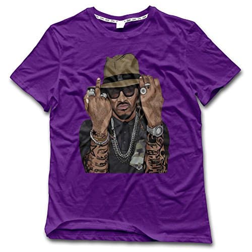 Men Digital Printing Cool Future-Hendrix Cotton Shirts For Training Medium Purple