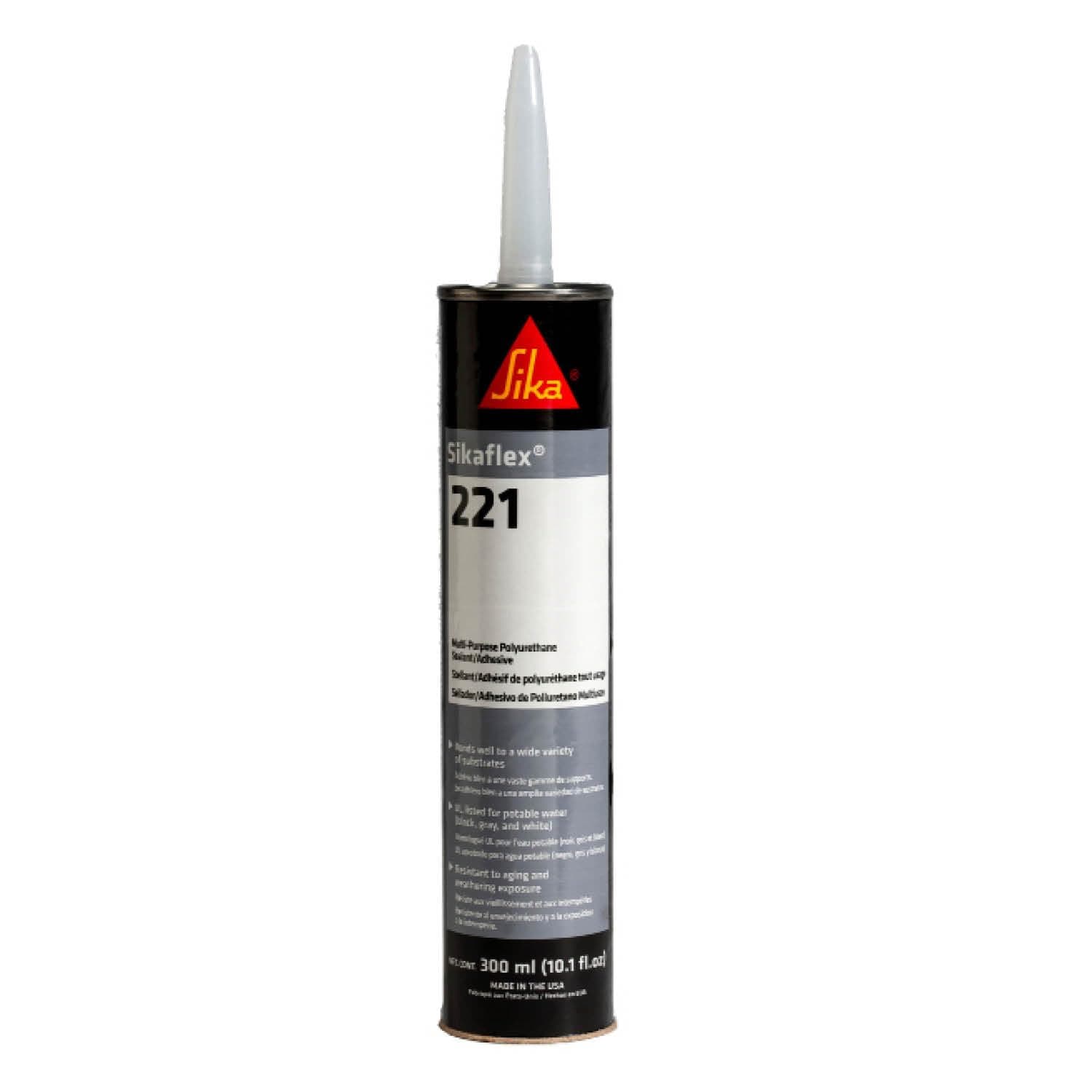 Sikaflex-221, Gray, multi-purpose sealant/adhesive, polyurethane fast curing sealant, 10.1 fl. oz Cartridge