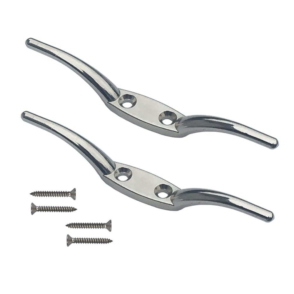 2 PCS Flagpole Cleat Hook 6 Inch Silver Cast Hardware for Flag Rope