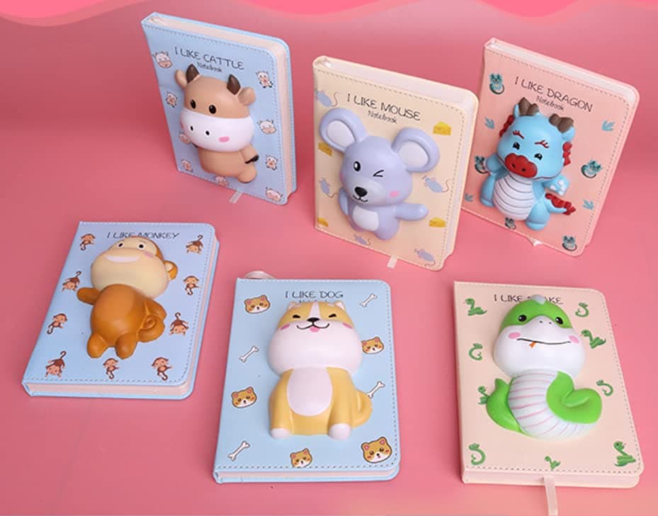 Kawaii Squishy Notebook with Squishy Pen (Cattle)