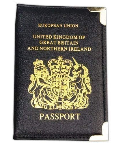 Real Leather Passport Holder Black