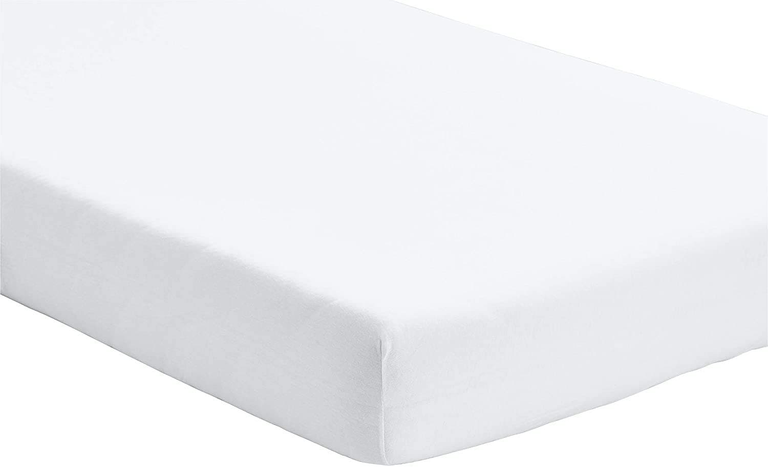 Mini Cot Bed Sheets Fitted 100x50 | Space Saver Mattress Sheet | 4 Way Stretch Soft Bedsheet Hypoallergenic Elasticated Breathable Fitted Cot Sheets (Single Pack, White)