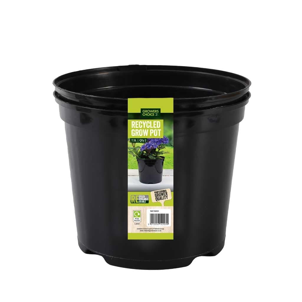 BOSMERE 7.5 Litre N203 Round Container Pot (Pack of 2), Black