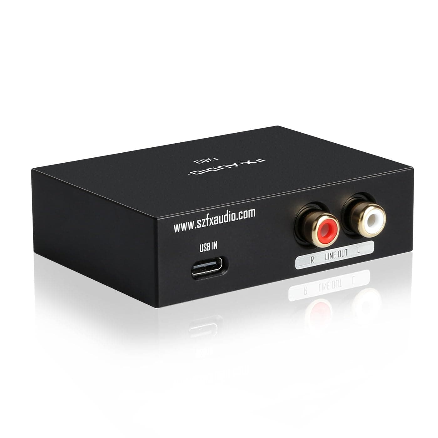 FX-AUDIO- FX03 384Khz DAC Decorder USB-C to RCA Digital to Analog Audio Converter Support DSD 256 PCM 32Bit for Set-top Box,Mobile Phone,Computer,Game Machine
