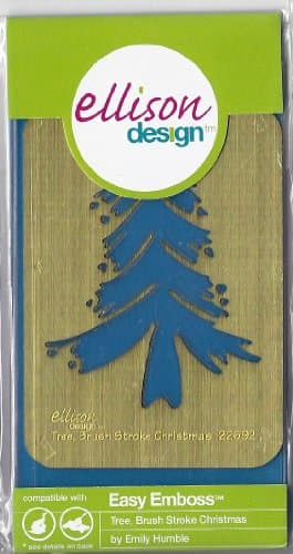 Ellison Design Easy Emboss Stencil - Tree, Brush Stroke Christmas