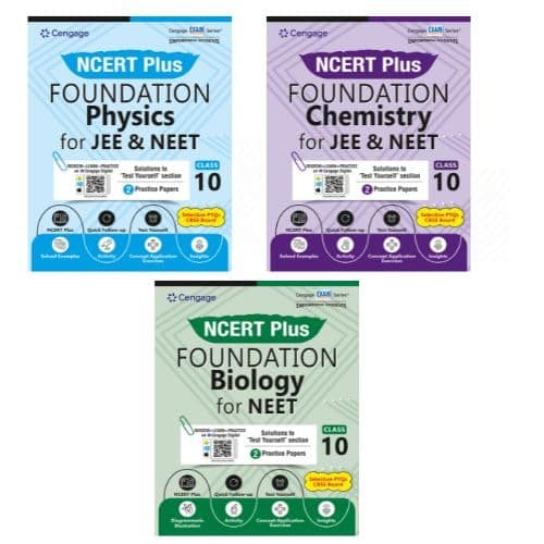 Class 10th NCERT Plus Foundation Physics + Chemistry + Biology for JEE & NEET Combo (Set of 3 Books) - New Edition 2025