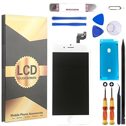 for iPhone 6s Screen Replacement LCD Display Touch Digitize Assembly with Front Camera Plastic Holder Earpiece Anti-Dust Mesh and Repair Tool Kit White (4.7 inch)