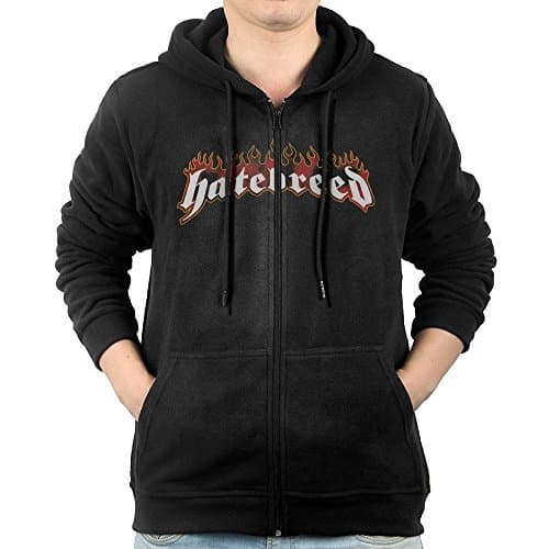Men Hatebreed Fire Logo Zip Hoodie Sweatshirt